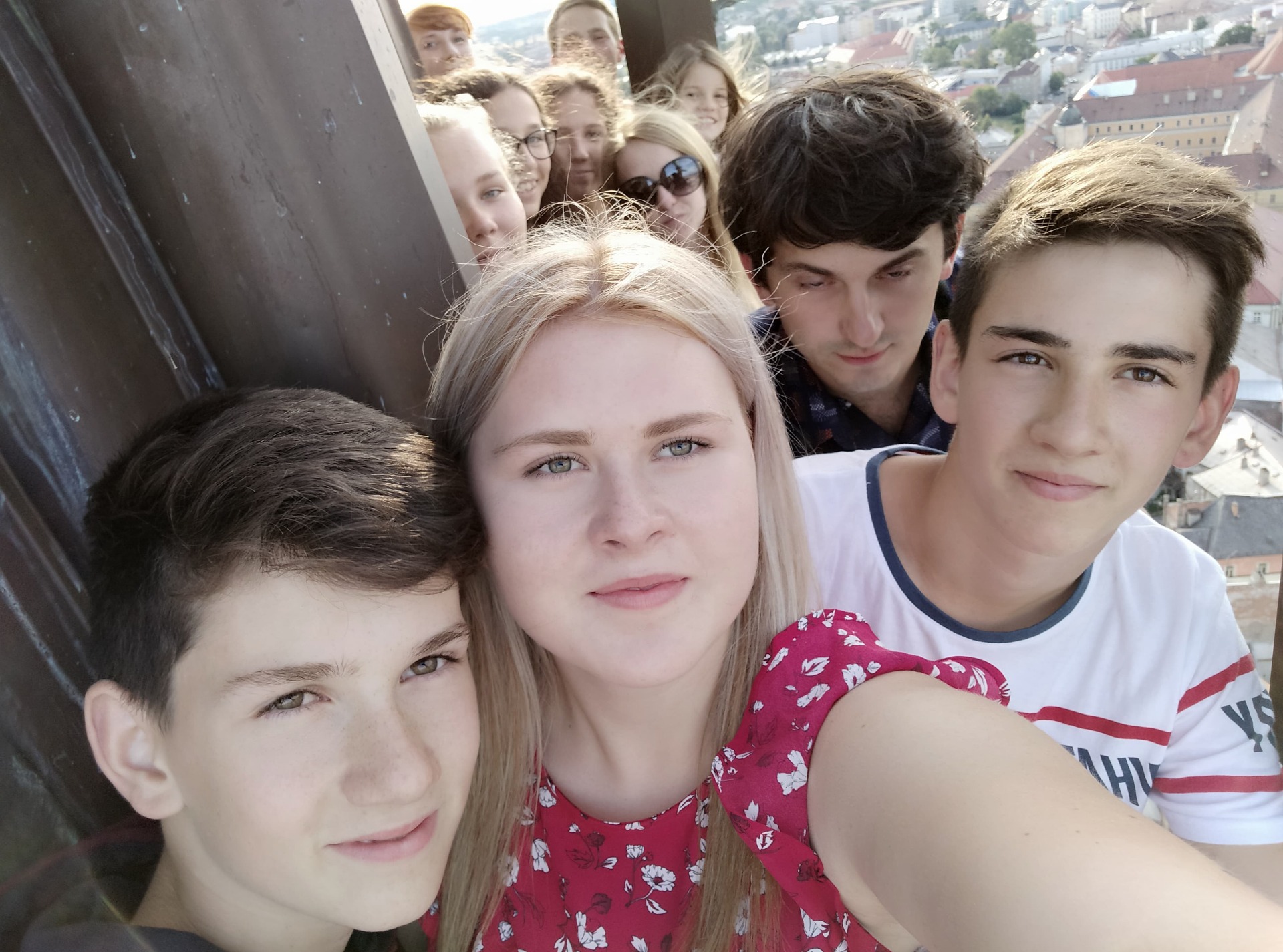 Společné selfie na vrcholku věže; Autor Monika Zichalová